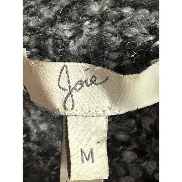 JOIE Wool-Blend Fuzzy Nubby Marbled Open-Front Waterfall Cardigan Sweater- M - Picture 2 of 4